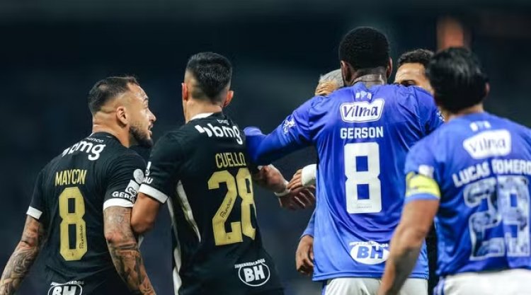 Cruzeiro sai na frente, mas Atlético-MG reage e segura o empate no 1º jogo pelas quartas da Copa do Brasil